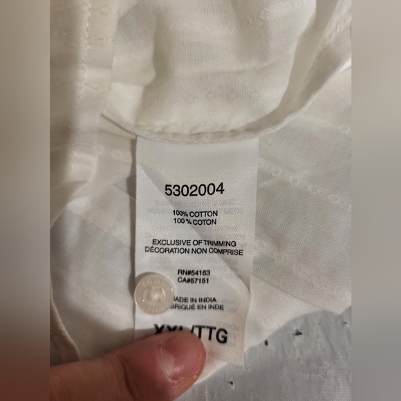 NEW- Tommy Hilfiger White Casual Button Down Shirt, Size XXL - Picture 6 of 6